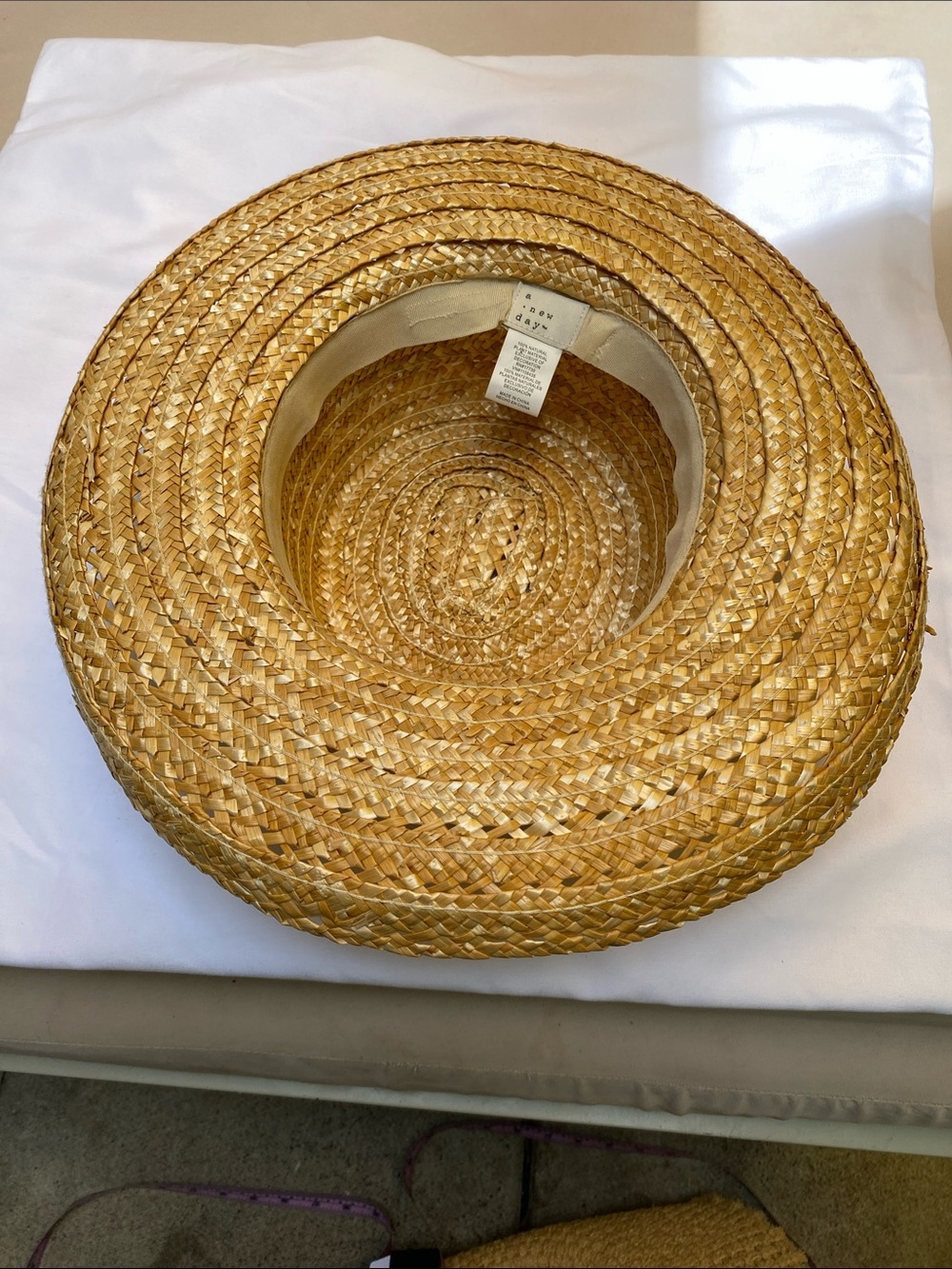 a new day Natural Straw Sun Hat with Tan Band - Picture 3 of 5